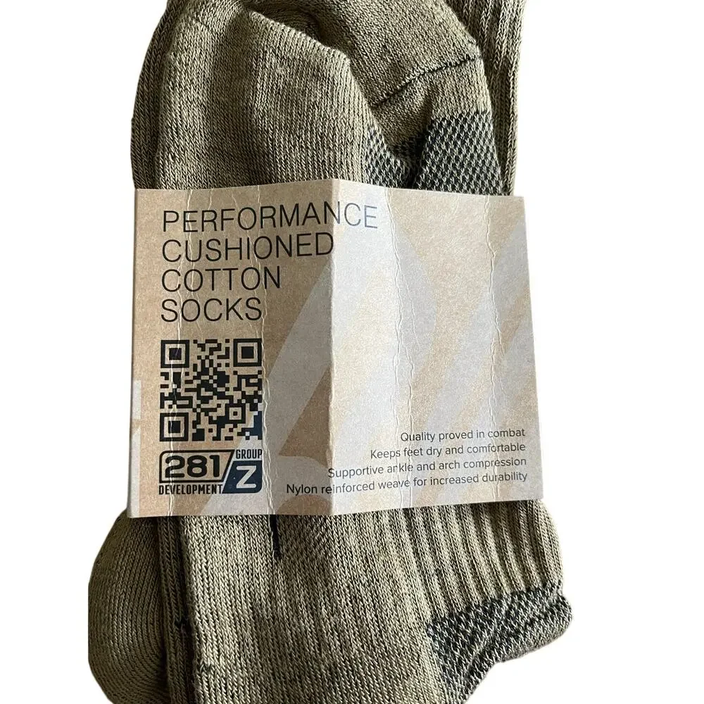 Cotton Performance Socks Unisex Hiking Winter Fall Mens Tactical Size Large